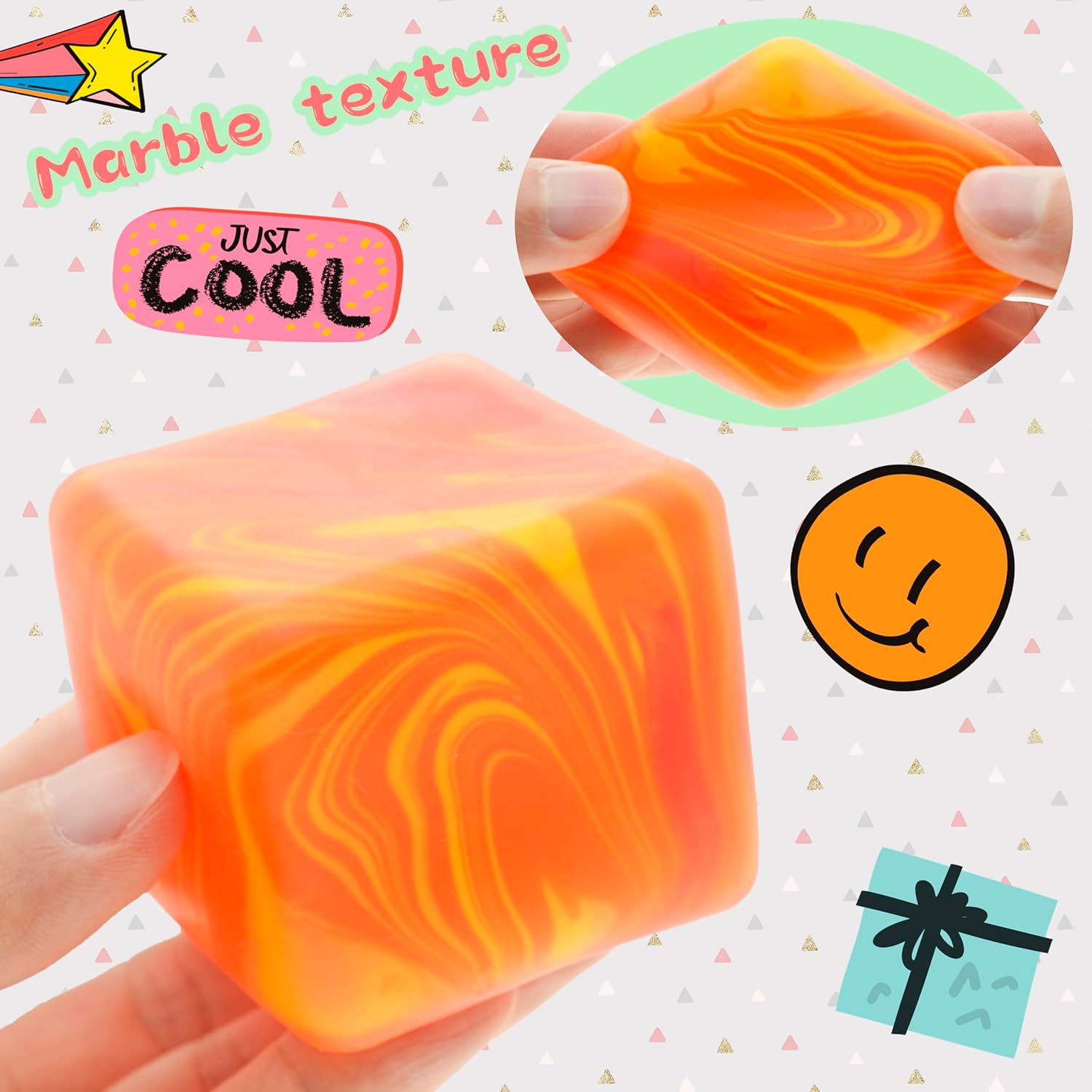 eeDoh Nice Cube C Solid Squish C Yellow & Orange