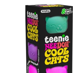 Schylling NeeDoh Teenie Cool Cat – Sensory Squeeze Toy – Contains 3 Mini Groovy Globs – 1.5 Wide – Color May Vary (Pack of 1) : Toys & Games