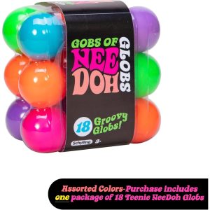 NeeDoh Teenie Globs – Mini Sensory Balls – 18 Pack