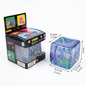 Squishy Stress Cube Squishy Slow Rising Fidget Cube Sensory for Anxiety Stress Relief High Density Ice Squeeze Ball Cubes ? (#03) : Toys & Games