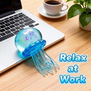 Jellyfish-Shaped Squeeze Toy. Slow-Rebound Stress-Relieving Ball. Soft and Elastic Sensory Stress-Relieving Toy. Squeezing Toys can Effectively Relieve Anxiety and Stress ((Blue)) : Toys & Games
