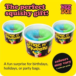 NeeDoh Mac ‘N– Squeeze – 4 Squishy Noodles – Assorted