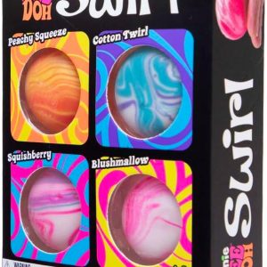 Schylling NeeDoh Teenie Swirl 4 Pack – Sensory Squeeze Toy – 1.5 in Diameter – Colors May Vary